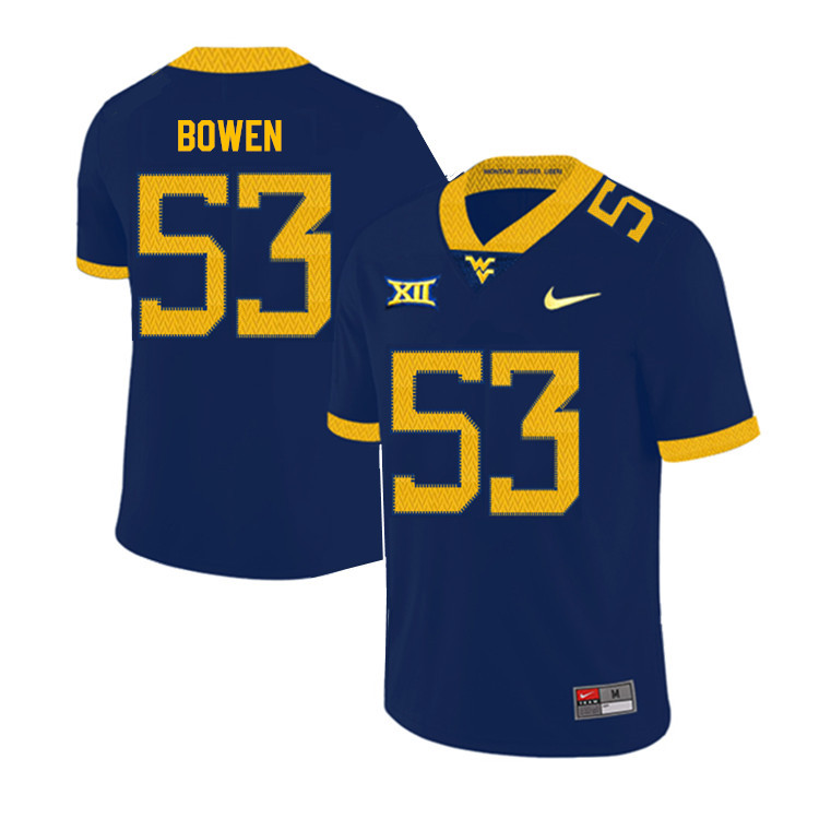 2019 Men #53 Roemeo Bowen West Virginia Mountaineers College Football Jerseys Sale-Navy - Click Image to Close